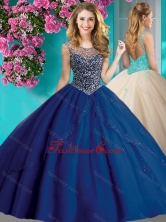 Elegant Beaded and Applique Quinceanera Dress with See Through Scoop SJQDDT626002FOR
