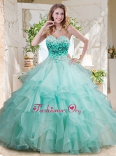 Elegant Floor Length Big Puffy Quinceanera Dress with Beading and Ruffles LayersSJQDDT703002FOR