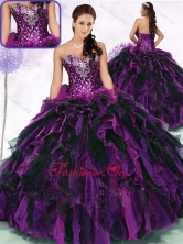 Gorgeous Sweetheart Multi Color Quinceanera Gowns with Ruffles and Sequins SJQDDT468002FOR