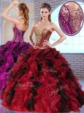 Most Popular Sweetheart Quinceanera Gowns with Appliques and Ruffles QDDTO2002FOR