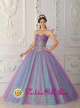 Multi-color Quinceanera Dress For Elegant Style Sweetheart Tulle Beading  Stylish 2013 Villanueva Colombia Wholesale Ball Gown Style QDZY469FOR