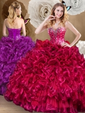 Pretty Ball Gown Sweet 16 Dresses with Beading and Ruffles SJQDDT484002FOR