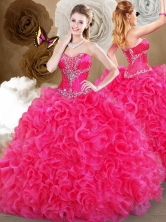 Pretty Hot Pink Sweetheart Quinceanera Gowns with Ruffles SJQDDT469002-2FOR