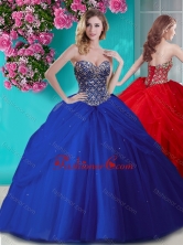 Simple Beaded and Rhinestoned Big Puffy Quinceanera Dress in Blue SJQDDT657002FOR