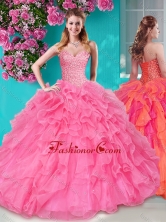 Simple Beaded and Ruffles Sweetheart Quinceanera Dress in Big Puffy SJQDDT639002FOR