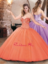 Simple Big Puffy Tulle Beaded Bodice Quinceanera Dresses XFQD1042FOR