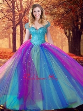Simple Designed Multi Color Quinceanera Dress with Beading SJQDDT506002FOR