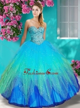 Simple Really Puffy Beaded and Appliques  Quinceanera Dress in Colorful SJQDDT611002FOR