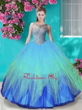 Simple Through Beaded Bodice Quinceanera Dress in Gradient Color SJQDDT676002FOR