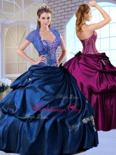 Wonderful Sweetheart Taffeta Royal Blue Quinceanera Dresses with Appliques QDDTI1002-2FOR