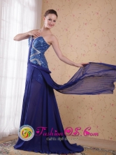 Blue Sweatheart Prom Dress with sequince Empire Chiffon Beading for Formal Evening inPotosi Bolivia Wholesale Style PDHXQL005FOR