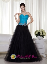 Blue and Black A-line Sweetheart Floor-length Appliques 2013 Prom Dress IN Sacaba Bolivia Style MLXN009FOR