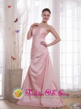 Chiclayo Peru Customize Pink Evening Dress Ruched Bodice A Line Sweetheart wholesale Taffeta Beading Style PDHXQ060FOR