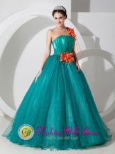 One Shoulder Organza Formal A-line With Hand Made Flowers Custom Made IN Tarija Bolivia Wholesale Style MLXNHY010FOR 