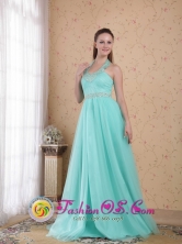 2013 Horsham VIC Wholesale Teal Dama Dresses Halter Top Beading Empire Floor-length Tulle for Honecoming Party Style PDHXQ073FOR 