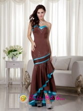 Albury NSWFall Wholesale Sexy Brown and Blue Mermaid   Sweetheart Asymmetrical Satin Beading Dama Dress Style   MLXNEBAY01FOR 