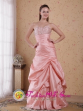 Bendigo VIC Wholesale Baby Pink Taffeta Beading Column Sweetheart Floor-length and Ruch 2013 Dama Dresses Style PDHXQ038FOR 