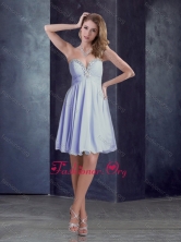 Latest Chiffon Beaded Top Short Dama Dress in Lavender PME1972-3FOR