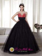 Red and Tull Black Princess Beaded Sweetheart 2013 Santa Barbara Honduras Dama Dress for Prom Wholesale Style MLXN041FOR 