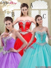  2016 Elegant Sweetheart Brush Train Quinceanera Dresses with Beading YCQD057FOR