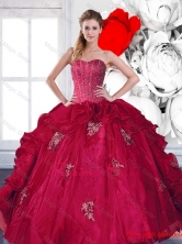 2015 Modest Sweetheart Beading and Ruffles Quinceanera Gown with AppliquesQDDTD22002FOR