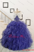 2015 Sweetheart Ruffles Purple Quinceanera Dresses with WrapsFNAO7751AFOR