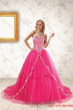 2016 Beautiful Hot Pink Quinceanera Dresses with Beading and AppliquesXFNAO5935-2FOR