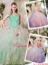2016 Classical Appliques and Ruffles Sweet 16 Dresses in Multi Color SJQDDT225002-3FOR