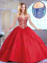 2016 Exclusive Red Sweetheart Sweet 16 Dresses with Beading and Appliques SJQDDT163002B-2FOR