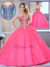 2016 Latest Beading Sweetheart Quinceanera Dresses in Hot Pink SJQDDT163002DFOR