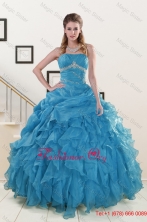 2016 Luxurious Strapless Quinceanera Dresses with Beading and Ruffles XFNAO033FOR