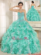 2016 Modern Beading and Ruffles Apple Green Quinceanera Dresses ZY791AFOR