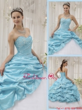 2016 Perfect Beading Sweetheart Quinceanera Gowns in Aqua Blue QDZY369CFOR