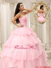 2016 Popular Beading and Ruffles Baby Pink Quinceanera Dresses MLXN911415AFOR