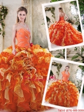 2016 Popular Multi Color Quinceanera Dresses with Beading and Ruffles  SJQDDT231002-2FOR