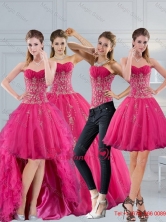 2016Hot Pink Sweetheart Quinceanera Dress with Appliques and BeadingQDZY209TZA2FOR
