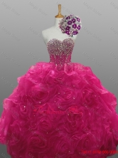 Beading and Rolling Flowers Sweetheart Quinceanera Dresses for 2016SWQD008FOR