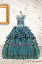 Beautiful Multi-color Straps Appliques Quinceanera Dresses for 2015FNA05825FOR