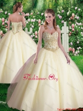 Cheap Ball Gown Sweetheart Quinceanera Dresses in Champagne SJQDDT344002FOR