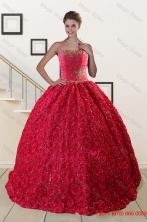 Customize Rolling Flower Beading 2016 Quinceanera Dresses in Coral RedXFNAO812FOR