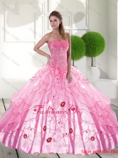 Decent Sweetheart 2015 Quinceanera Dresses with Appliques and Ruffled LayersQDDTB30002FOR