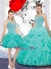 Elegant Straps Ball Gown Detachable Quinceanera Dresses in Turquoise QDDTA116001-1FOR