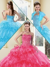 Fashionable Ball Gown Quinceanera Gowns with Beading and Ruffled Layers QDDTD38002A-1FOR
