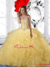 Fashionable Ball Gown Yellow Quinceanera Dresses with BeadingSJQDDT65002FOR