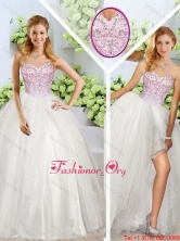 Fashionable Sweetheart Quinceanera Gowns with Beading and High Slit SJQDDT247002FOR