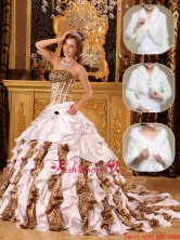 Fashionable White Quinceanera Gowns with Beading and Ruffles QDZY010DFOR