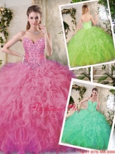 Hot Sale Appliques and Ruffles Quinceanera Dresses with Sweetheart SJQDDT228002-3FOR