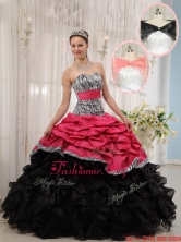 Hot Sale Red and Black Sweetheart Quinceanera Dresses in Zebra  QDZY434-2AFOR