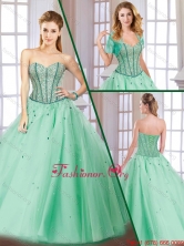 Latest Beading Lace Up Quinceanera Gowns with Sweetheart for 2016 SJQDDT171002FOR