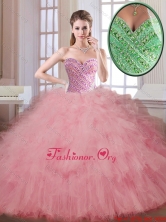 Luxurious Beading and Ruffles Quinceanera Dresses in Watermelon SJQDDT176002-2FOR